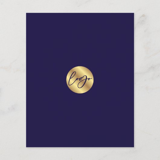 ネイビー&金ゴールドエステートエージェントフォト不動産仲介業者フライヤー チラシ (裏面)