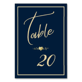 ネイビー&金ゴールドエレガントウェディング披露宴 テーブルナンバー