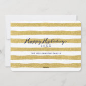 ネイビー&金ゴールドオーナメント |ホリメリーデーフォトカード シーズンカード (裏面)