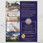 ネイビー&金ゴールドオープンハウス写真付きチラシ チラシ (裏面)