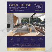 ネイビー&金ゴールドオープンハウス写真付きチラシ チラシ (正面)