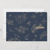 ネイビー&金ゴールドカスタムフォトクリスマスホリデーカード シーズンカード (裏面)