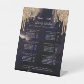 ネイビー&金ゴールドグラムグリッタードリップスアイドラッシュサービス 台座サイン