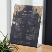 ネイビー&金ゴールドグラムグリッタードリップスアイドラッシュサービス 台座サイン