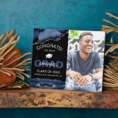 ネイビー&金ゴールドゲートおめでとう卒業 フォトプラーク (側面)