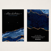 ネイビー&金ゴールドゲートGeodeイヤリングディスプレイカード (正面&裏面)