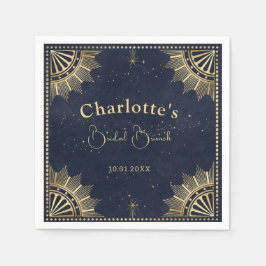 ネイビー&金ゴールドシナタロットブライダルシャワー スタンダードカクテルナプキン