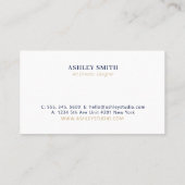 ネイビー&金ゴールドシンプルミニマルプロフェッショナル事業 名刺 (裏面)