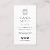 ネイビー&金ゴールドジェムモノグラムロゴ |ジュエリー 名刺 (裏面)