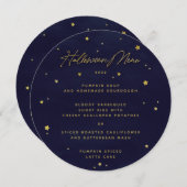 ネイビー/金ゴールドスキャッタスタースクエア/ラウンドハロウィン メニュー (正面/裏面)