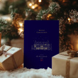 ネイビー&金ゴールドスタイリッシュメリークリスマスシック 箔シーズンカード<br><div class="desc">友人、家族、同僚と共有するのに最適なエレガントデザインとカラーパレッモダントは、シックで洗練されたスタイルを鑑賞する人々に理想的である。この永遠のホリデーカードであなたの季節の願いに思い出に残るフェスティバルtouchを追加！</div>