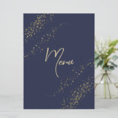 ネイビー&金ゴールドスターダスト結婚式レセプションメニュー メニュー (スタンド正面)