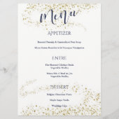 ネイビー&金ゴールドスターダスト結婚式レセプションメニュー メニュー (裏面)