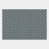 ネイビー&金ゴールドスター疑問に思・オブ・マンダラ・アールデコ・ファン ラッピングペーパーシート (正面3)