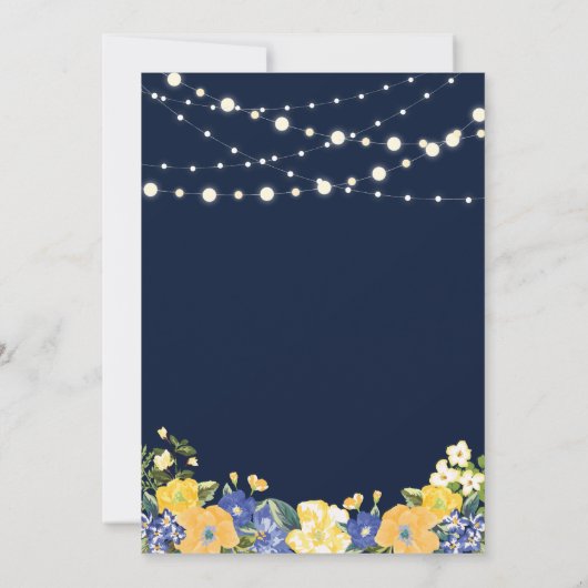 ネイビー&金ゴールドストリングライトサプライズ誕生日パーティー 招待状 (裏面)