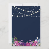 ネイビー&金ゴールドストリングライトサプライズ誕生日パーティー 招待状 (裏面)