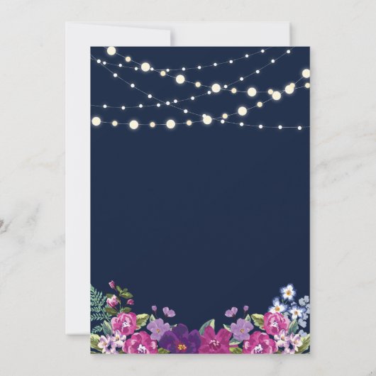 ネイビー&金ゴールドストリングライトサプライズ誕生日パーティー 招待状 (裏面)