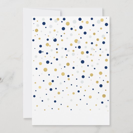 ネイビー&金ゴールドバルーン |男の子の赤ちゃんシャワー 招待状 (裏面)