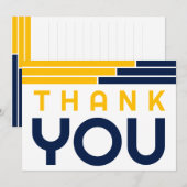 ネイビー&金ゴールドバーグラッドパーティーありがとう サンキューカード (正面/裏面)