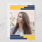 ネイビー&金ゴールドバーワンフォトグラードパーティー 招待状 (裏面)