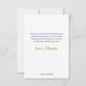 ネイビー&金ゴールドファンキースプラット卒業サンキューカード 招待状 (裏面)