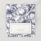 ネイビー&金ゴールドフローラウエディ王室のングパーティ座席表 プレイスカード (外部開封)