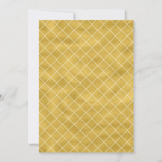 ネイビー&金ゴールドフローラベビーシャワー招待状 招待状 (裏面)