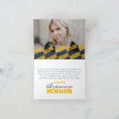 ネイビー&金ゴールドポープリント卒業式折り畳み2写真 サンキューカード (内部)