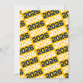 ネイビー&金ゴールドモダン卒業写真招待状 招待状 (裏面)