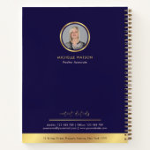 ネイビー&金ゴールドロエレガントゴ実在の不動産ブローカー写真 ノートブック (裏面)