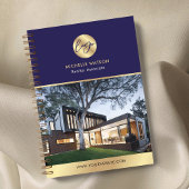 ネイビー&金ゴールドロエレガントゴ実在の不動産ブローカー写真 ノートブック