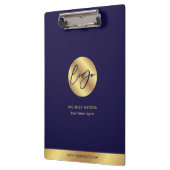 ネイビー&金ゴールドロゴ実在エステートビジネスプロモーション クリップボード (左)