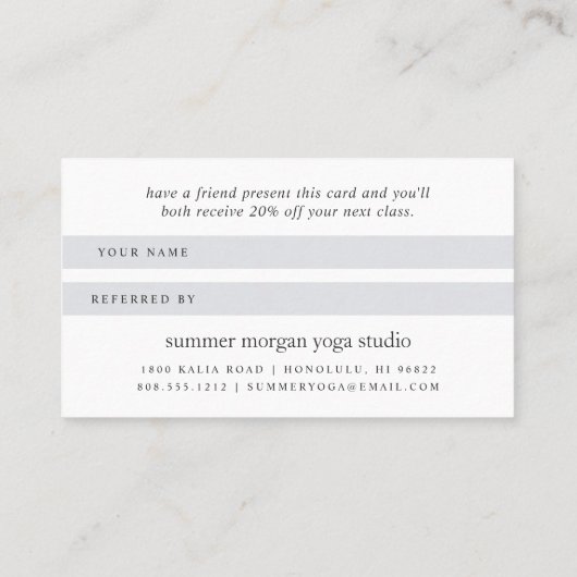 ネイビー&金ゴールドロータスロゴ |ヨガウェルネススパ 紹介カード (裏面)