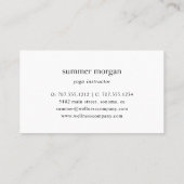 ネイビー&金ゴールドロータスロゴ |ヨガ・ウェルネス・メディテーション 名刺 (裏面)