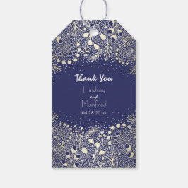 ネイビー&金ゴールドワンダーランド庭園の結婚式 ギフトタグ