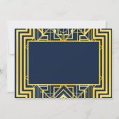 ネイビー&金ゴールド幾何学的結婚式招待状 招待状 (裏面)