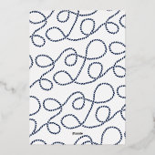 ネイビー&金ゴールド結びラヴ航海のブライダルシャワー 箔招待状 (裏面)