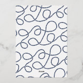 ネイビー&金ゴールド結びラヴ航海の婚約パーティ 箔招待状 (裏面)