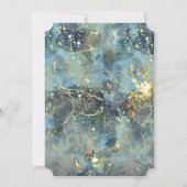 ネイビー&金ゴールド結婚ズクラムシェル招待状 招待状 (裏面)