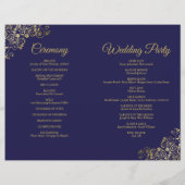 ネイビー&金ゴールド結婚式 プログラム招待状コンボ (裏面)