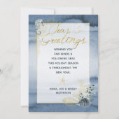 ネイビー&金ゴールド航海のシーズ&グリーティングクリスマス シーズンカード (正面)