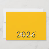 ネイビー&金ゴールド6フォトフィルムストリップ卒業コラージュ 招待状 (裏面)