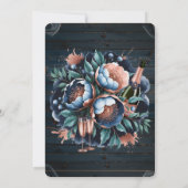 ネイビー&銅ピーニーウッドブランチとバブリー 招待状 (裏面)