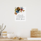 ネイビー&錆ウォーター色シャワー歓迎ポスター ポスター (キッチン)