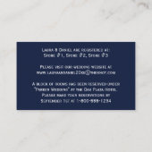 ネイビー、黄色のスクロールが付いた白のストライプの情報カード エンクロージャーカード (裏面)