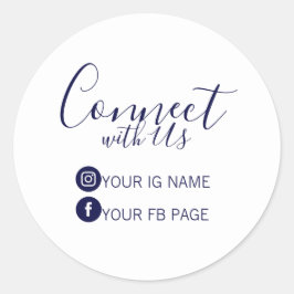 ネイビー | Instagram後を追とFacebookパッケージシール ラウンドシール