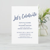 ネイビー Let's Celebrate カジュアル モダン 受付のみ 招待状 (スタンド正面)