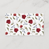 ネイビーBurgundyフローラ結婚のウェブサイト エンクロージャーカード (裏面)