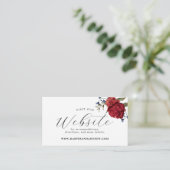 ネイビーBurgundyフローラ結婚のウェブサイト エンクロージャーカード (スタンド正面)