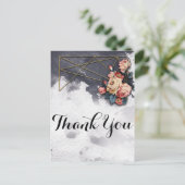 ネイビーGEOMETRIC WATER COLORありがとう ポストカード (スタンド正面)